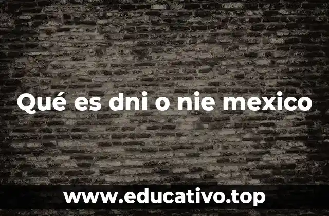 Qué es dni o nie mexico