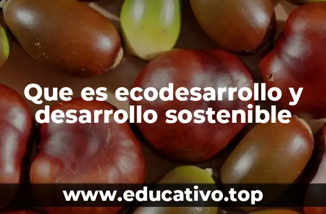 Que es ecodesarrollo y desarrollo sostenible