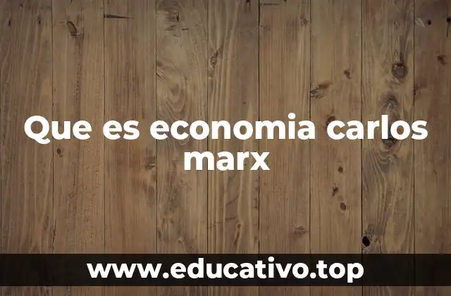 Que es economia carlos marx