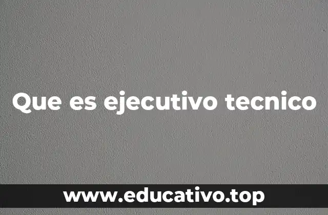Que es ejecutivo tecnico