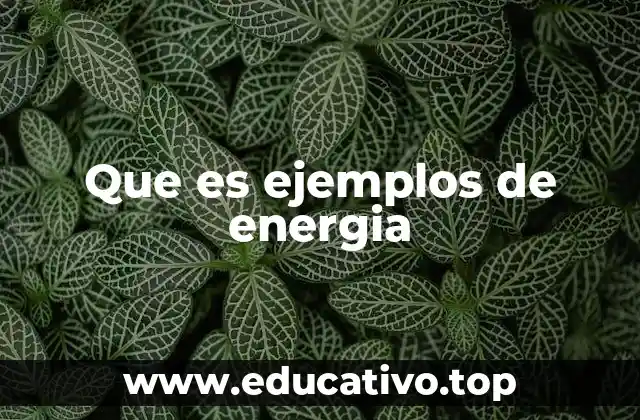 Que es ejemplos de energia