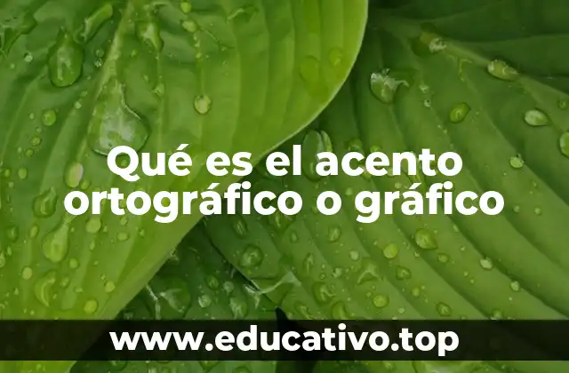 Qué es el acento ortográfico o gráfico