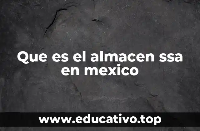 Que es el almacen ssa en mexico