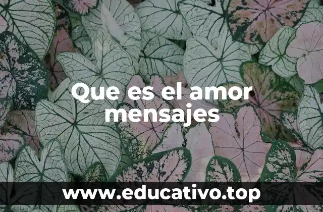 Que es el amor mensajes