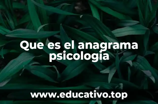 Que es el anagrama psicologia