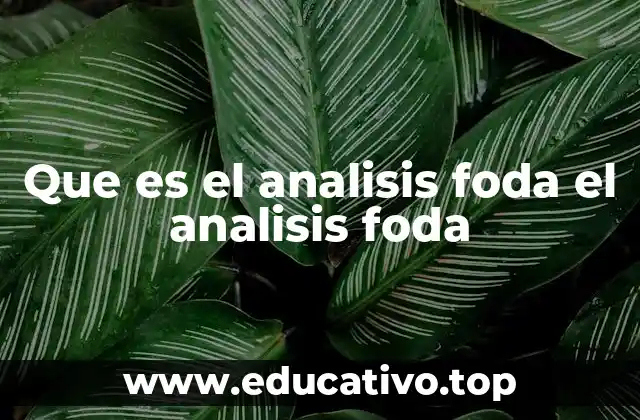 Que es el analisis foda el analisis foda