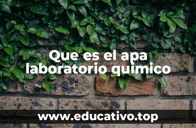 Que es el apa laboratorio quimico