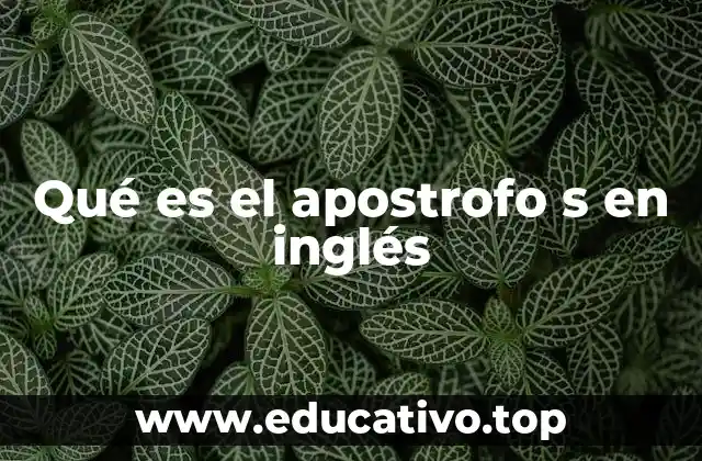 Qué es el apostrofo s en inglés