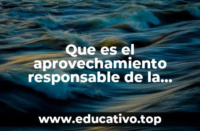 Que es el aprovechamiento responsable de la energia