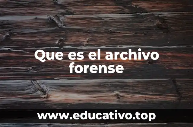 Que es el archivo forense
