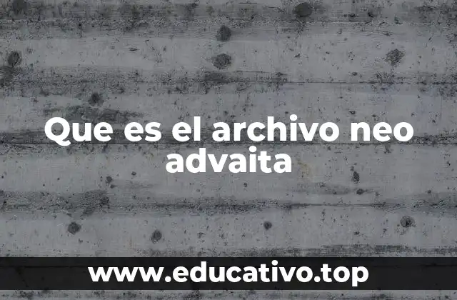 Que es el archivo neo advaita
