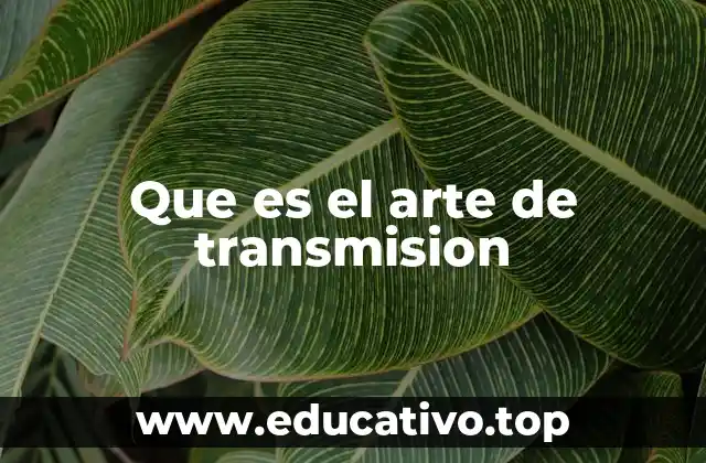 Que es el arte de transmision