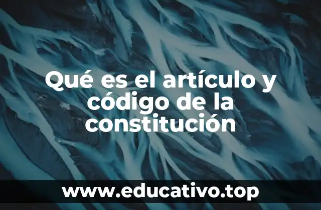 Qué es el artículo y código de la constitución