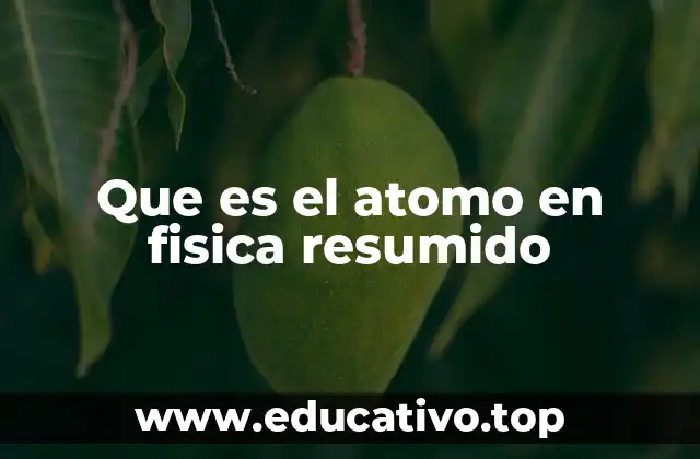 Que es el atomo en fisica resumido