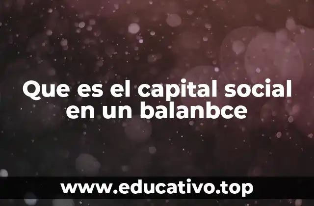 Que es el capital social en un balanbce