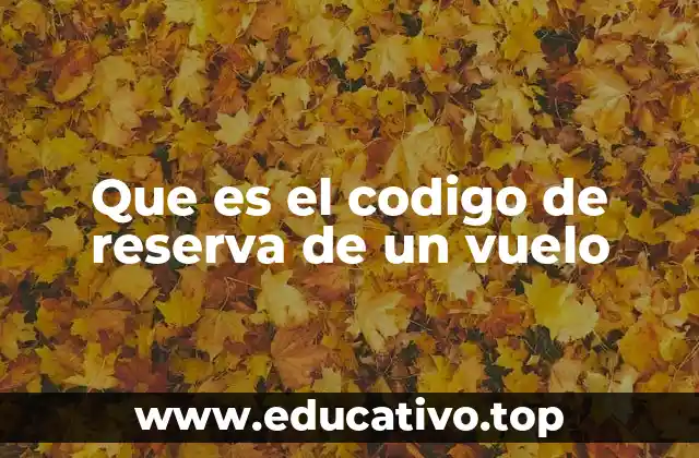 Que es el codigo de reserva de un vuelo