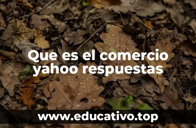 Que es el comercio yahoo respuestas