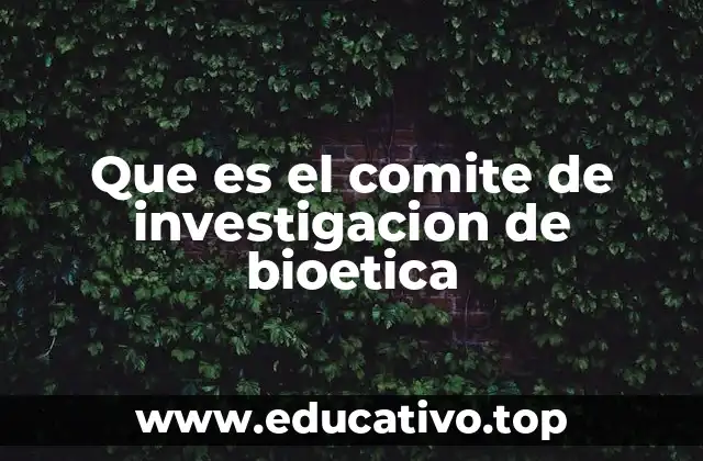 Que es el comite de investigacion de bioetica