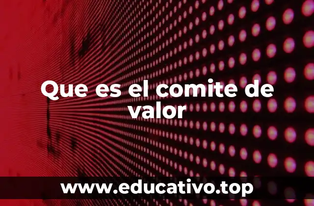 Que es el comite de valor