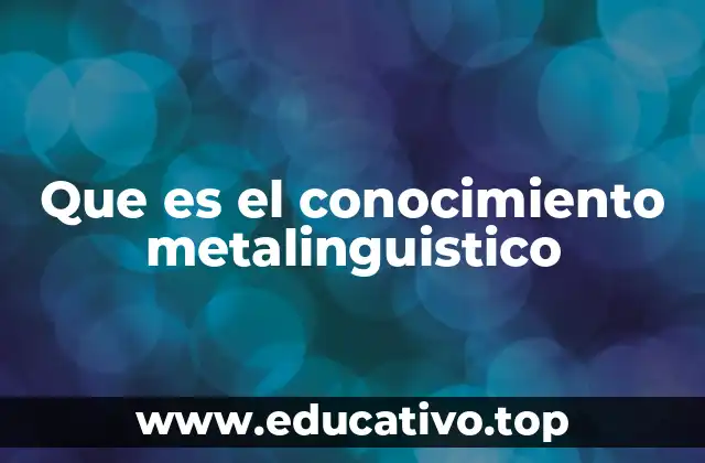 Que es el conocimiento metalinguistico
