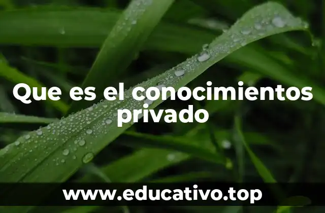 Que es el conocimientos privado