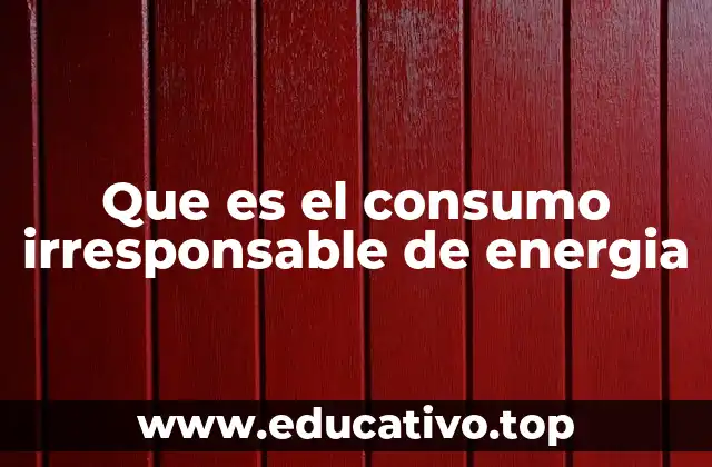 Que es el consumo irresponsable de energia