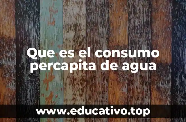 Que es el consumo percapita de agua
