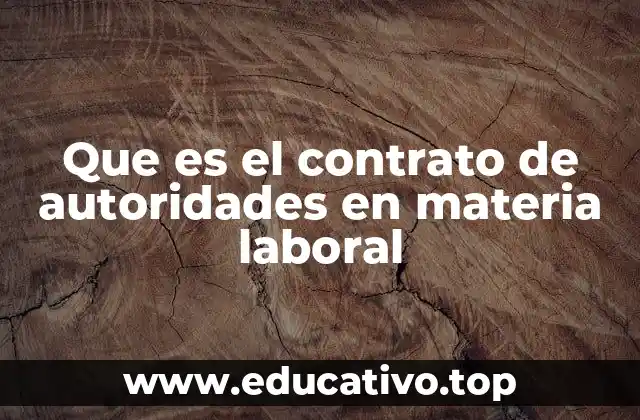 Que es el contrato de autoridades en materia laboral