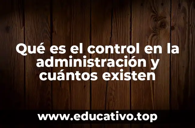 Qué es el control en la administración y cuántos existen