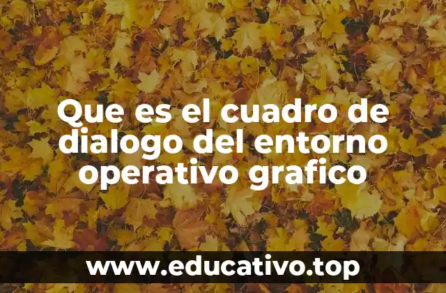 Que es el cuadro de dialogo del entorno operativo grafico