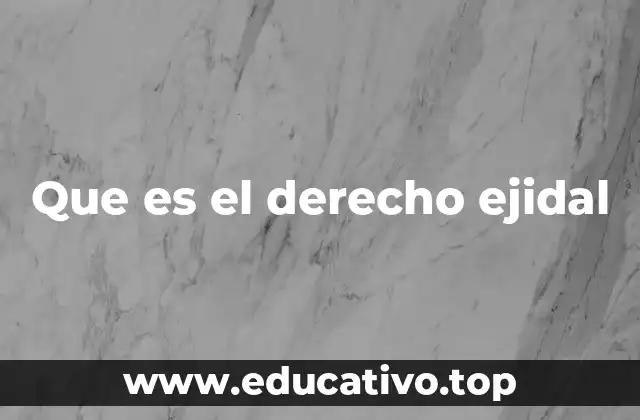 Que es el derecho ejidal