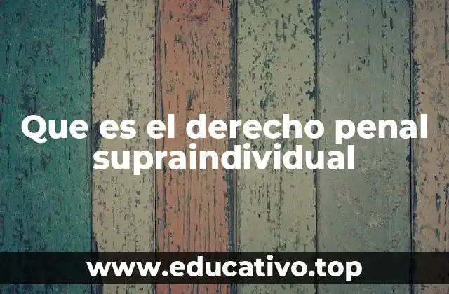 Que es el derecho penal supraindividual