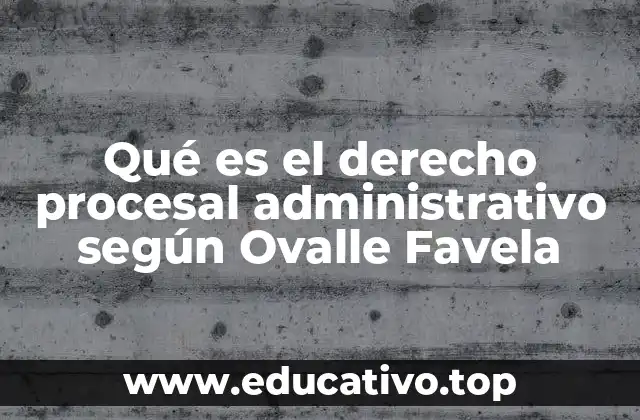 Qué es el derecho procesal administrativo según Ovalle Favela