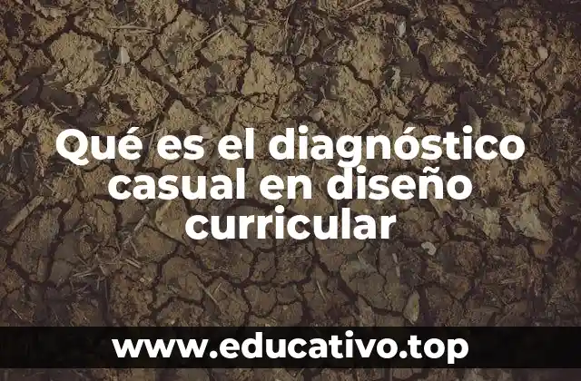 Qué es el diagnóstico casual en diseño curricular
