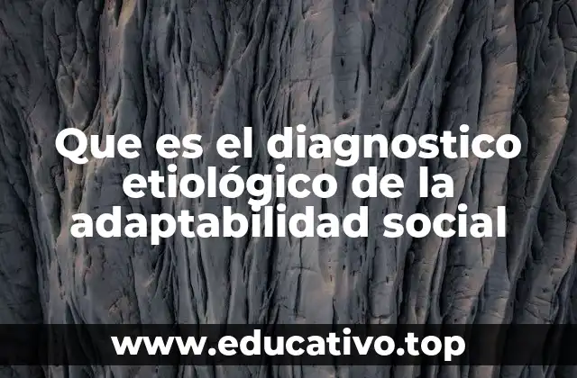 Que es el diagnostico etiológico de la adaptabilidad social