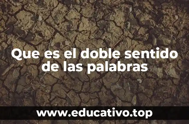 Que es el doble sentido de las palabras
