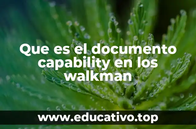 Que es el documento capability en los walkman