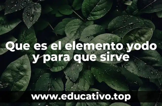 Que es el elemento yodo y para que sirve