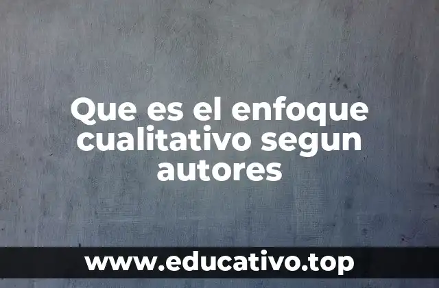 Que es el enfoque cualitativo segun autores