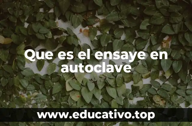 Que es el ensaye en autoclave