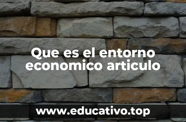 Que es el entorno economico articulo