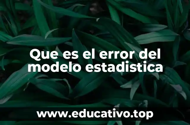Que es el error del modelo estadistica