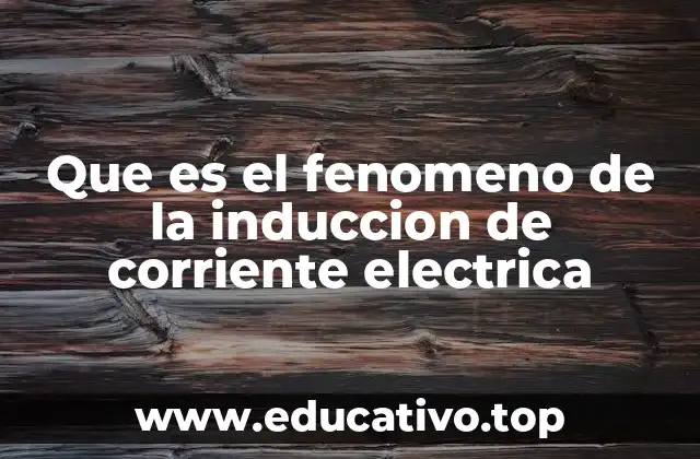Que es el fenomeno de la induccion de corriente electrica