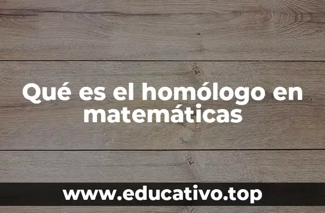 Qué es el homólogo en matemáticas