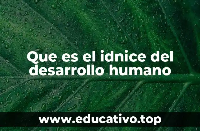 Cómo se calcula el índice de desarrollo humano