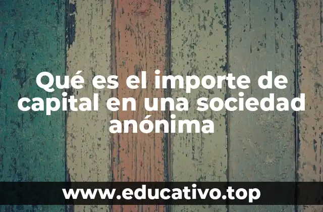 Qué es el importe de capital en una sociedad anónima