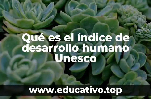 Qué es el índice de desarrollo humano Unesco