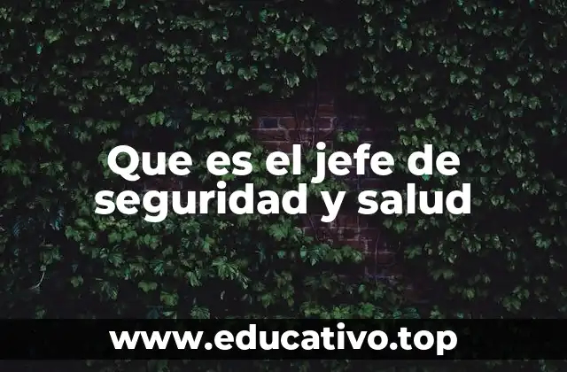 Que es el jefe de seguridad y salud