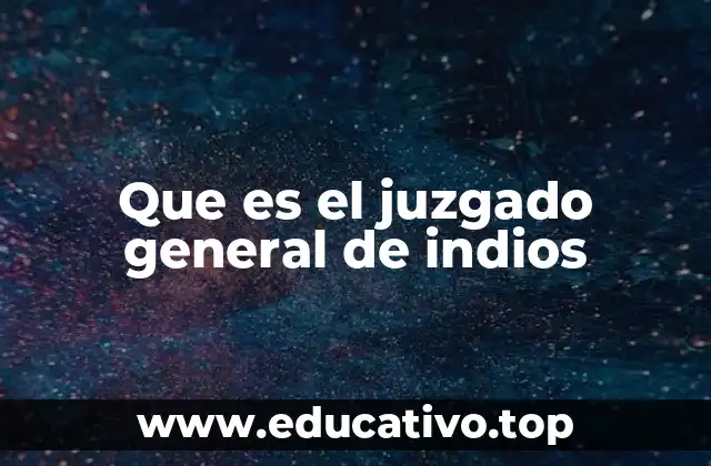 Que es el juzgado general de indios