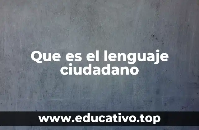 Que es el lenguaje ciudadano